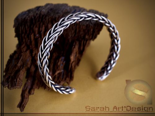 bracelet tressé argent