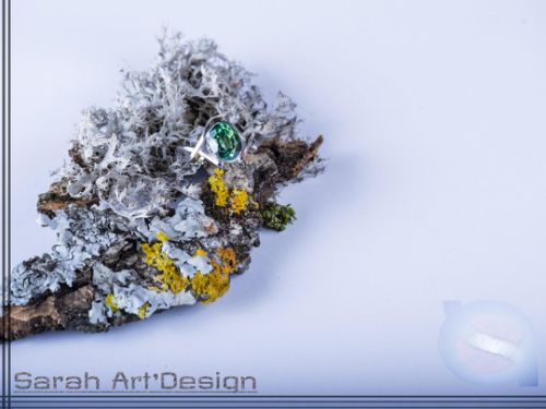 bague argent tourmaline verte