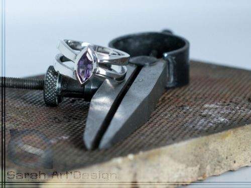 bague argent améthyste