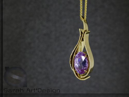 collier or jaune pierre fantaisie diamants